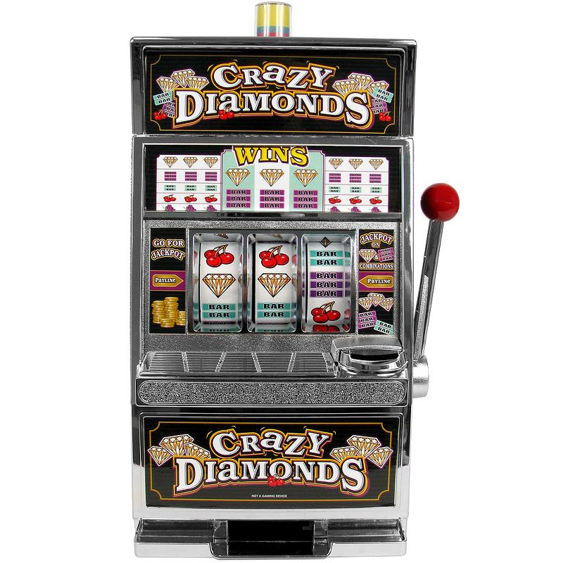 Trademark Poker Crazy Diamonds Casino Slot Machine Authentic Replica Bank, 2 of 5