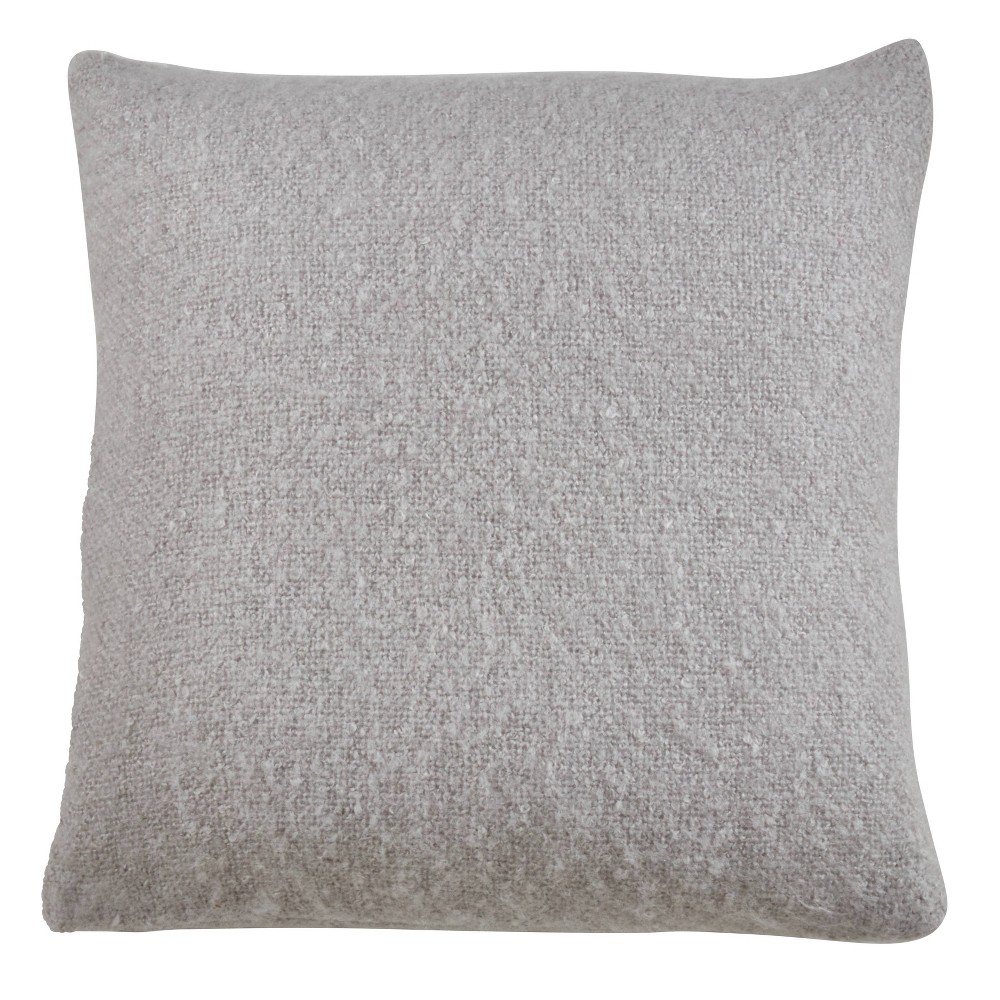Photos - Pillowcase 22"x22" Oversize Faux Mohair Square Throw Pillow Gray - Saro Lifestyle