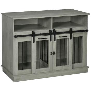Large Dog Crate Furniture Kitchen Pantry with Storage, Wooden Dog