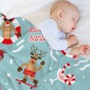 FIONECA Cool Santa Claus and Reindeer Christmas Blanket with Skateboard Lifebuoy Pattern 40x50 inches - 4 of 4