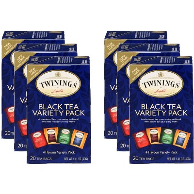 Twinings Black Tea Variety Pack - Case Of 6 - 20 Bags