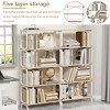 5-Tier Industrial Bookshelf with Open Shelves and X-Bar Frame, Heavy Duty Storage Rack for Office or Living Room-3irtyhousy - 3 of 4
