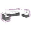 vidaXL 8 Piece Patio Sofa Set with Cushions Black Poly Rattan - Black and Cream Without Table - 3 of 4