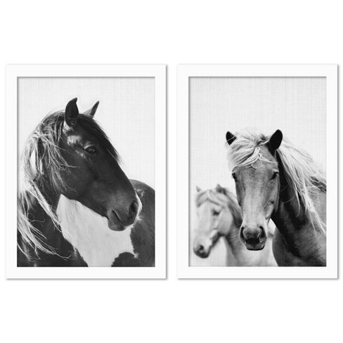 (Set of 2) Wild Horses by LILA + LOLA 2 Piece White Framed Print Set -  Americanflat 22