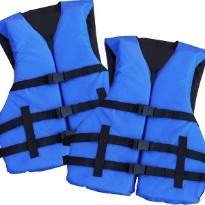 2 Pack Life jacket paddle vest; Coast Guard approved Type III PFD life vest flotation device; Jet ski, wakeboard, kayak vest - 1 of 4