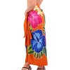 LA LEELA Women's Beach Bikini Swimwear Cover up Wrap Skirt Bathing suit Summer Wraps Sarong Swimsuits for Women One Size Orange, Floral - image 2 of 4