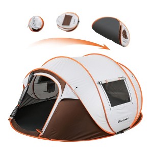 NAYSAYE Pop Up Camping Tent Instant Family Shelter for 4 to 6 Persons for Outdoor Adventures, White, 110.24"*78.74"*47.24" - 1 of 4