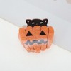 Unique Bargains Halloween Cat & Pumpkin Design Claw Clip Black Orange 1 Pc - 3 of 4
