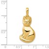 Black Bow Jewelry 14k Yellow Gold Large Polished Cat Pendant - 4 of 4
