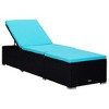 vidaXL Sun Lounger with Cushion and Tea Table Poly Rattan Blue - 4 of 4