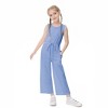 Girls' Fashion Jumpsuit Crewneck Elastic Waist Long Pants Romper with Pockets - 3 of 4