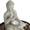 John Timberland Zen Buddha Indoor Tabletop Water Fountain with Light LED 10" High Sitting for Table Desk Office Relaxation - 3 of 4