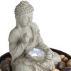 John Timberland Zen Buddha Indoor Tabletop Water Fountain with Light LED 10" High Sitting for Table Desk Office Relaxation - image 3 of 4
