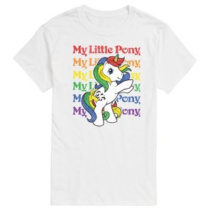Men's My Little Pony Rainbow Repeated Short Sleeve Graphic T-Shirt - White - X-Large - 1 of 4