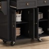 Kitchen Island Cart with Two Storage Cabinets and Two Locking Wheels,43.31 Inch Width,4 Door Cabinet and Two Drawers,Spice Rack, Towel Rack - 4 of 4
