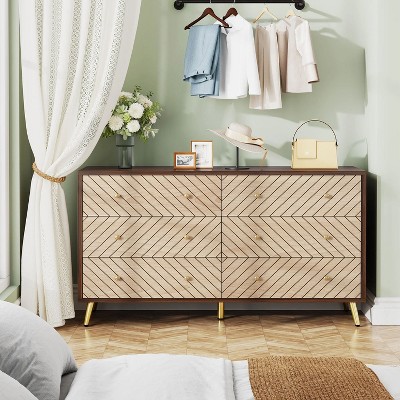 Hommoo 47 Inches Long 6 Drawer Double Dresser