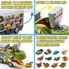 Joyfy 13-in-1 Dinosaur Dinosaur Toy Set with 12 Pull-Back Cars for Kids Ages 3-5, Dinosaur Transport Carrier, Birthday Gift for Toddlers Boys 3+ Years - 2 of 4