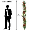 TackView 6ft Christmas Garland, Pre-Lit Xmas Garland with Lights, Christmas Garland with Pine Cones, Ball Ornaments for Fireplace Mantle Decor - 3 of 4