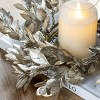 TopComfy Decorative Holiday Scene Props 6 Pack Boxwood Candle Ring Festive Decor Holiday Decoration for Dining Table, Gold, 24"*14"*14" - 3 of 4