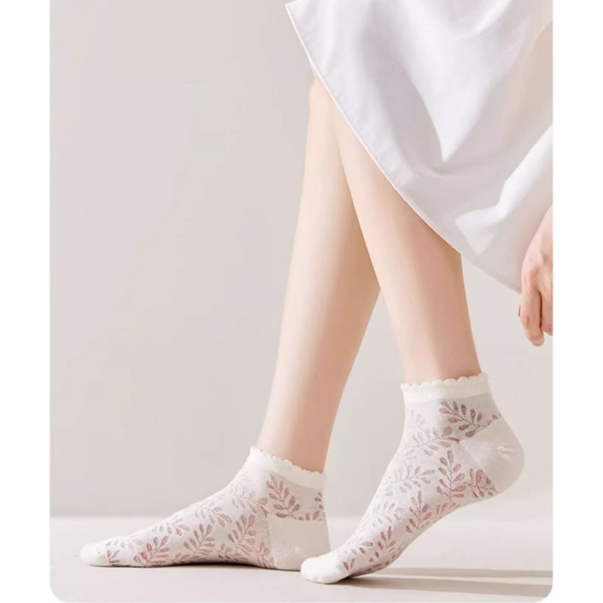 Anna-Kaci Women's 3-Pack Minimalist Knit Ankle Socks Mixed Pattern Design Soft Cotton Low-Cut Style - thumbnail 2
