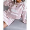 Women's Sweater Sets Two-Piece Outfit Loose Pullover Top & Pencil Mini Skirt White Clouds Knit Pattern Fall Winter - 4 of 4