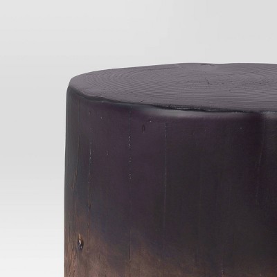 Irregular Ombre Wooden Stump Outdoor Patio Accent Table Natural - Threshold&#8482;_1