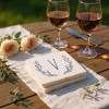 Personalization Mall Farmhouse Floral Personalized Letter Tumbled Stone Coaster Set - 3 of 4