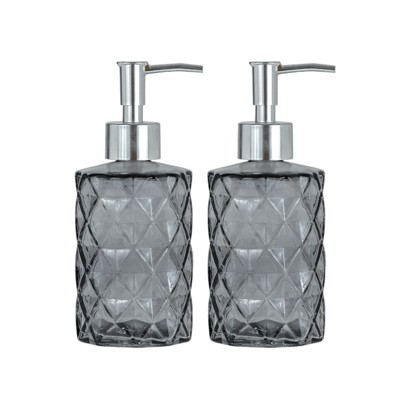 Amici Home Diamond Soap Pump Gray, Set of 2, 12oz