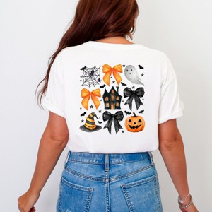 Simply Sage Market Haunted House Coquette Chart Front And Back Garment Dyed Tee - 1 of 4