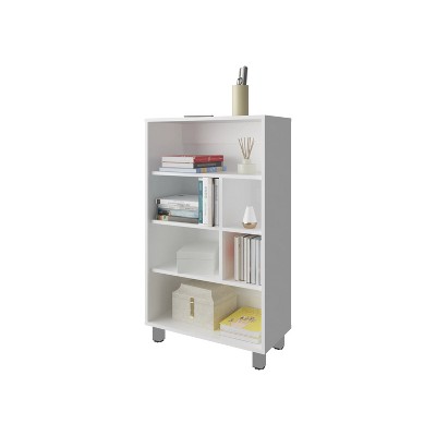 Vynxaria Modern 6-Shelf Bookcase White, Scratch-Resistant Melamine Coating, Easy to Clean, for Books/Decor