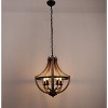 DORESshop 5-Light Farmhouse Deep Wood and Matte Black Iron Chandelier with Boat Anchor Geometric for Kitchen Dining Room Living Room No Bulbs Included - 4 of 4