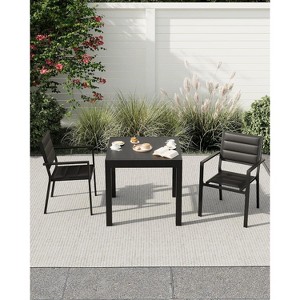 Patio Dining Chairs Set of 2, Aluminum Outdoor Dining Chair with Armrest & Wider Seat, All-Weather Stackable Patio Chairs for Garden - 1 of 4