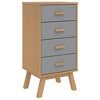 vidaXL Bedside Cabinet OLDEN Gray and Brown Solid Wood Pine - 2 of 4