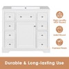 MAYEERTY 36" Bathroom Vanity without Sink Cabinet Base 1 Cabinet 6 Drawers White - 4 of 4
