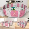 INFURNIC Playards and Portable Infant Beds 18 Panel Adjustable Baby Playpen with Safety Lock Gate, Pink White, 73"*71"*33" - 2 of 4