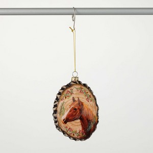 4.25"H Sullivans Rustic Horse Christmas Ornament, Multicolor, Christmas Tree Decor - 1 of 3