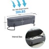 CAVINAS Modern Pull-Open Top Ottoman Bench with Metal Legs,Corduroy Oval Storage Ottoman for Living Room - 4 of 4
