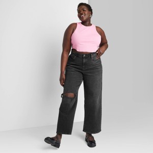 Women's High-Rise Curvy Baggy Jeans - Wild Fable™ - 1 of 3