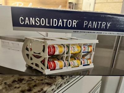 Shelf Reliance Compact Cansolidator Pantry Kitchen Organizer Holder With  Rotational And Adjustable Panel Systems For 60 Food Cans, White : Target