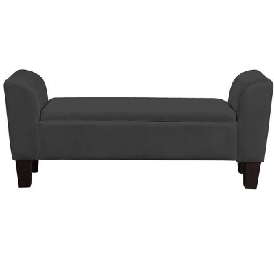 NicBex Storage Ottoman Bench for Bedroom,Velvet Storage Bench with Solid Wood Legs,Ottoman for Living Room,Bedroom,Entryway