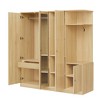 TIRAMISUBEST 4-Door Wardrobe with Storage Shelves, 1 Hidden Drawer, and Full-Length Mirror, Bedroom Armoire Closet with Hanging Rod - 4 of 4