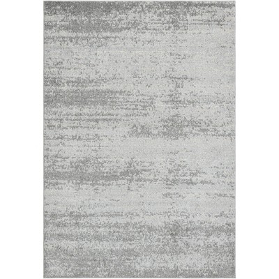 Gray Tufted Washable Reversible Synthetic 7' x 10' Area Rug
