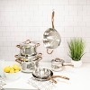 BergHOFF Ouro Gold 18/10 Stainless Steel 14Pc Cookware Set With Lids and Silicone Spatulas, Rose Gold Handle - image 2 of 4