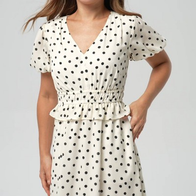 Women's Short Sleeve Drawstring Waist Midi Dress - A New Day™