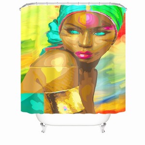 Yellow Skin Woman Shower Curtains for Bathroom Waterproof Fabric Bath Curtain Durable Soft Stylish Bathroom Decor 72x72 Inch - 1 of 1