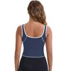 INSPIRE CHIC Women's Wide Straps U-Neck with Padded Push Up Elastic Tight Colorblock Workout Tank - 2 of 4