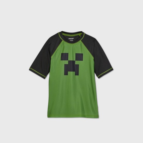 Boys Minecraft Rash Guard Swim Shirt Green Target