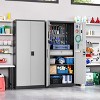 Mlezan Metal Garage Cabinet:Locking Doors,Drawers,Pegboard. 71" Heavy-Duty Steel Cabinet for Garage,Warehouse,or Basement Tool Storage. - 2 of 4