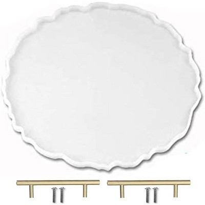 JDICTION 13" Large Irregular Round Silicone Mold - Big Geode Tray For Resin Crafts DIY Home Decor