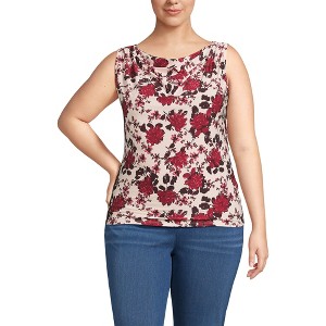 Lands' End Women's Sleeveless Silky Knit Drape Front Top - 1 of 3